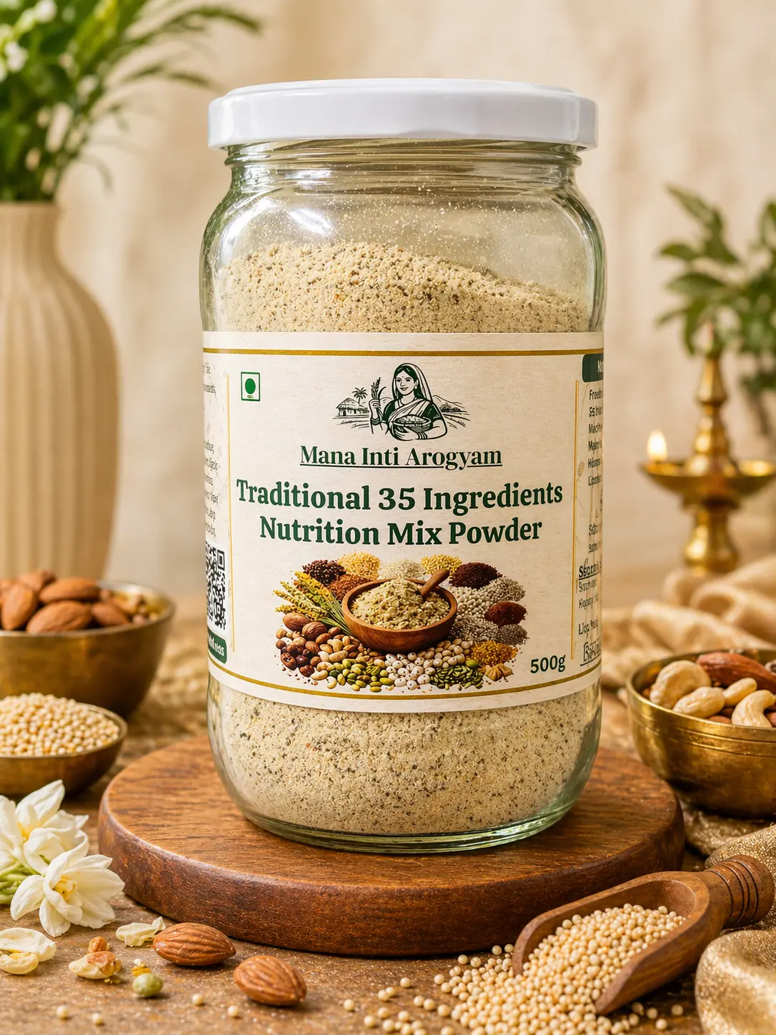 Mana Inti Arogyam 500g millet health mix glass jar